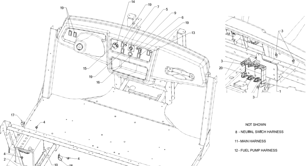 Electrical Diagram and Parts List for 747EFI4X4 (37AM486D010)(2016) Cub Cadet Lawn Tractor Accessories